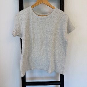 REAL CLOTHES Saks Fifth‎ Avenue Textured Knit T-Shirt Women's Size S Light Gray
